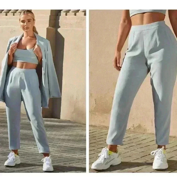 PrettyLittleThing Dark Mint Tailored Trousers NWT - Picture 1 of 11
